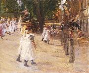 Max Liebermann On the Way to School in Edam Germany oil painting reproduction